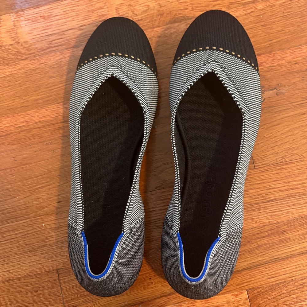 Rothy's The Flat Grey Mist Captoe Knit Flats Sz 10 - Picture 6 of 6